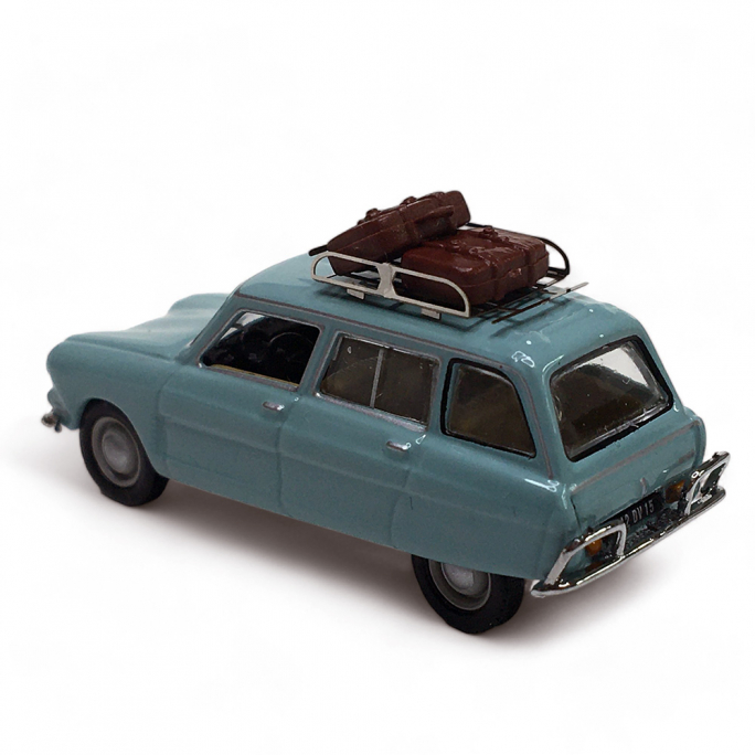 Citroen Ami 6 Break avec galerie et valises, Bleu Cristal - SAI1711 - 1/87