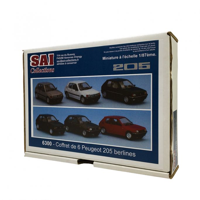 Coffret 6 Peugeot 205 berlines - SAI 6300 - 1/87