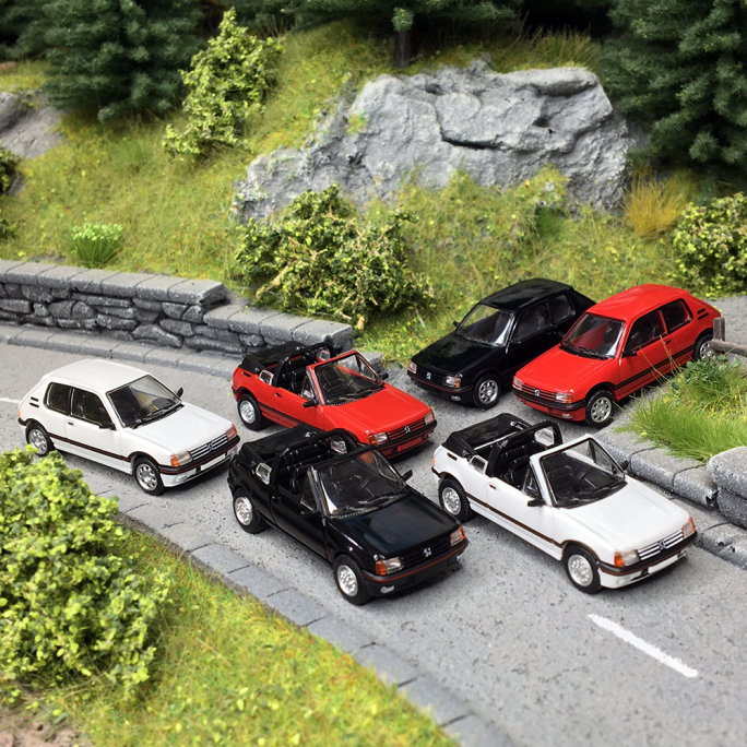 Coffret 3 Peugeot 205  berlines GTI et 3 cabriolets CTI - SAI 6310 - 1/87