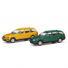 Volkswagen Passat Variant B5 (x2) MINIKIT, Jaune et Vert - Herpa 012249-007 - 1/87