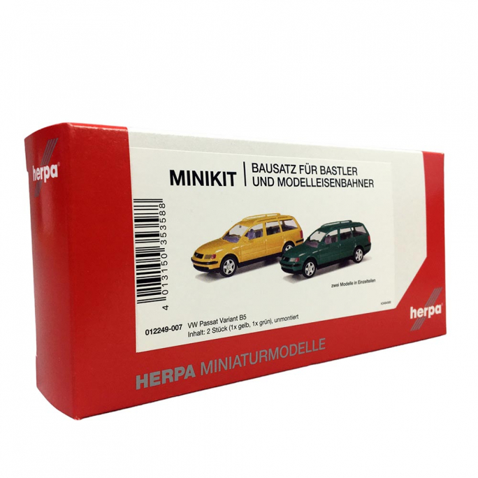 Volkswagen Passat Variant B5 (x2) MINIKIT, Jaune et Vert - Herpa 012249-007 - 1/87