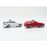 Mercedes Benz classe C (x2) MINIKIT, Blanc et Rouge - Herpa 013284-003 - 1/87