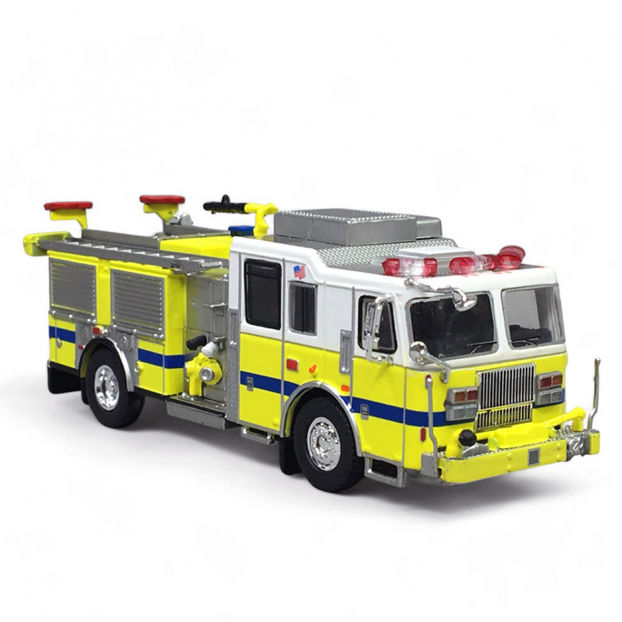 Camion de pompiers seagrave marauder II, Jaune et Blanc - Pcx87 0687 - 1/87