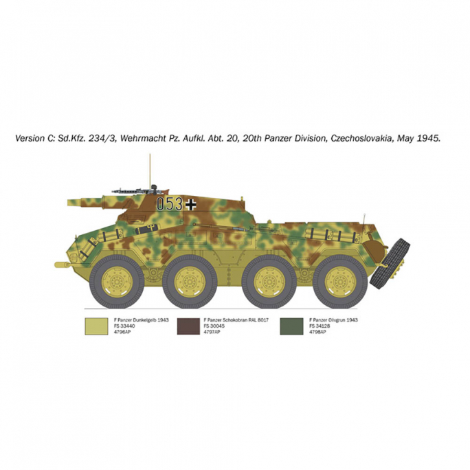 Véhicule blindé de reconnaissance Sd. Kfz. 234/3 - Italeri 6756 - 1/35