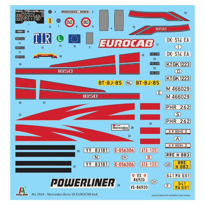 Tracteur Mercedes Benz Sk Eurocab 6x4 - Italeri 3924 - 1/24