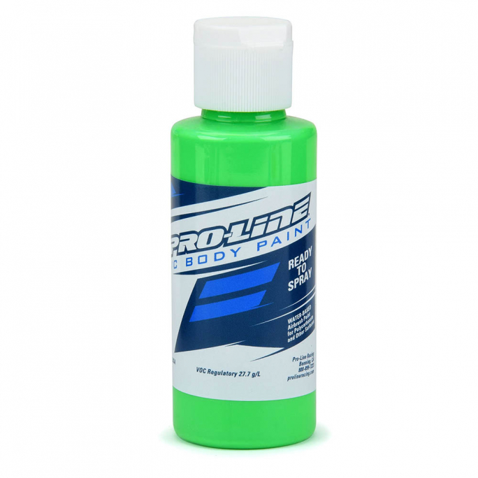 Peinture Aérographe, Carrosseries RC, Vert Fluorescent, 60ml - Pro Line 6328-03