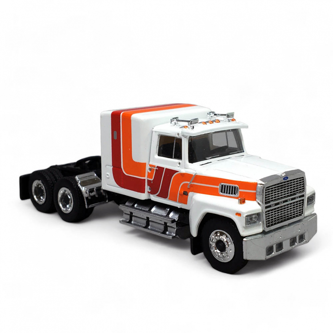 Camion, tracteur Ford LTL 9000, Blanc, Rouge, Orange - Brekina 85876 - HO 1/87