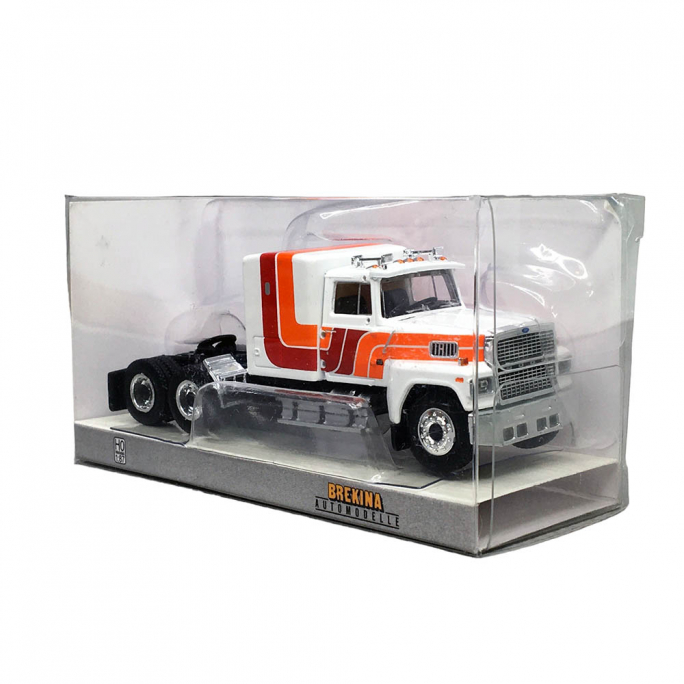 Camion, tracteur Ford LTL 9000, Blanc, Rouge, Orange - Brekina 85876 - HO 1/87