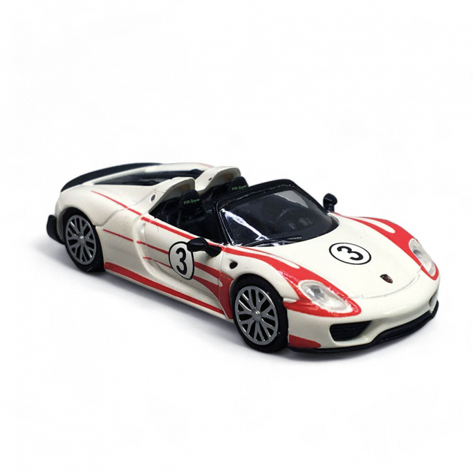 Porsche 918 Spyder, Blanc avec bandes rouges - Minichamps 870062137 - HO 1/87