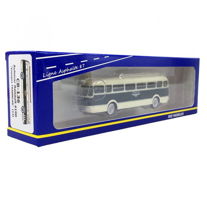 Renault Autocar R4190 "voyages transcar", Vert et crème - Ree Modeles RECB136 - HO 1/87