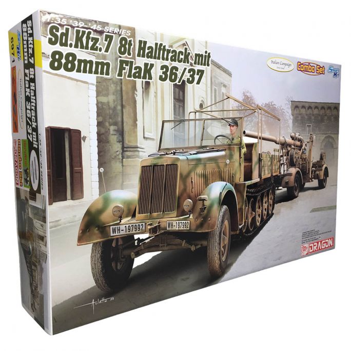 Semi chenillé Sd.Kfz.7 8(t) Tardif et canon 88mm FlaK - DRAGON 6971 - 1/35