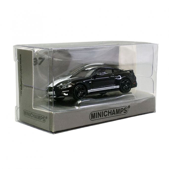 Ford Mustang 2018, Noir - Minichamps 870087022 - HO 1/87