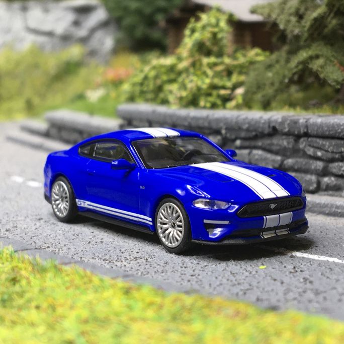 Ford Mustang 2018, Bleu - Minichamps 870087021 - HO 1/87