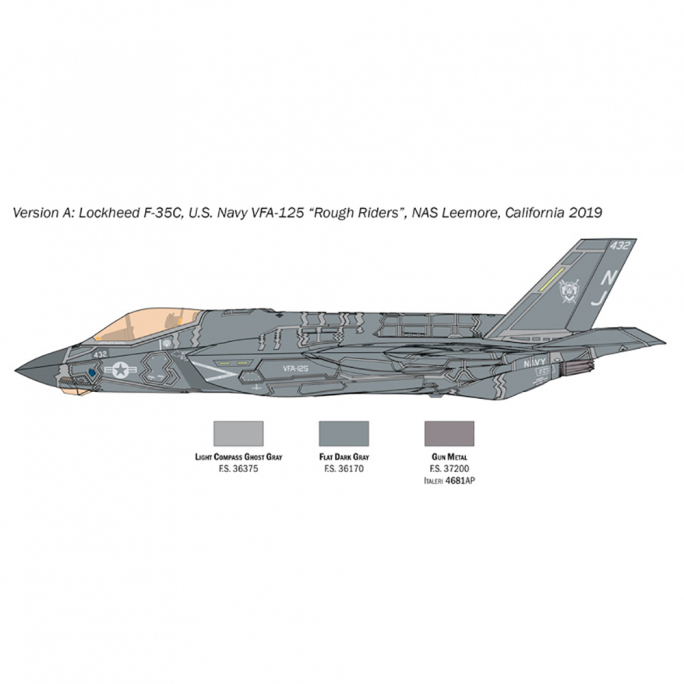 Avion F-35C Lightning II, version CATOBAR - Italeri 1469 - 1/72