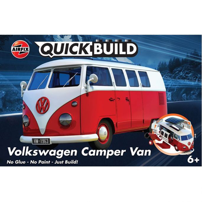 Volkswagen Combi Split "Quick Build", Rouge / Blanc - AIRFIX J6017