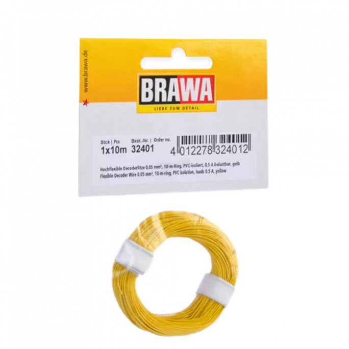 Câble 0,05 mm², Jaune, 10 m - BRAWA 32401