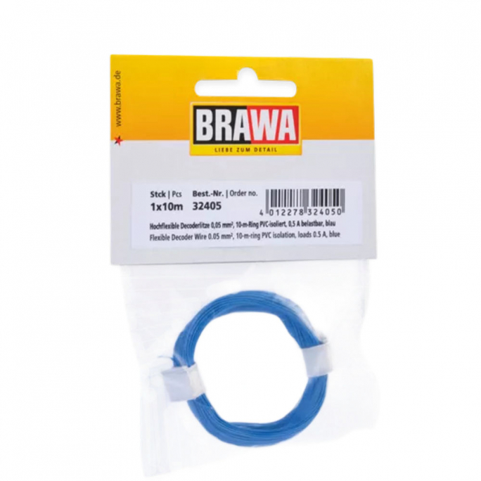 Câble 0,05 mm², Bleu, 10 m - BRAWA 32405