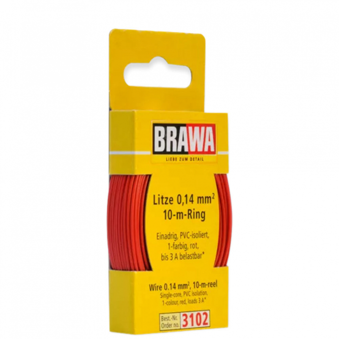 Câble 0,14 mm², Rouge, 10 m - BRAWA 3102