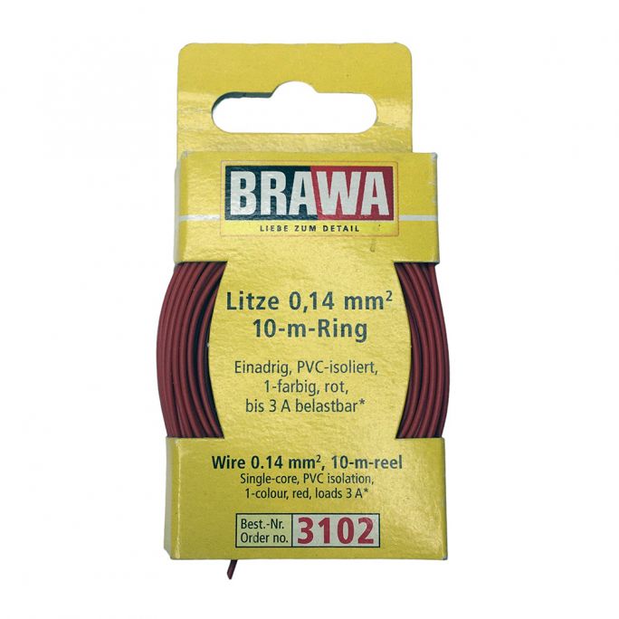 Câble 0,14 mm², Rouge, 10 m - BRAWA 3102