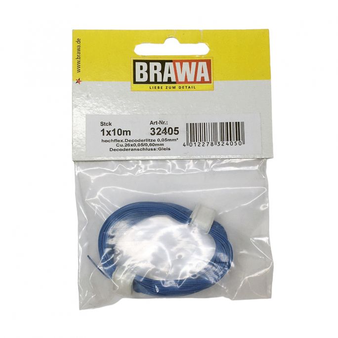 Câble 0,05 mm², Bleu, 10 m - BRAWA 32405