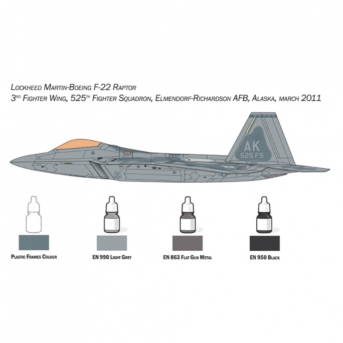 Lockheed Martin F22 Raptor - Ensemble complet pour modélisation - Kit de démarrage  - ITALERI 72011 - 1/72