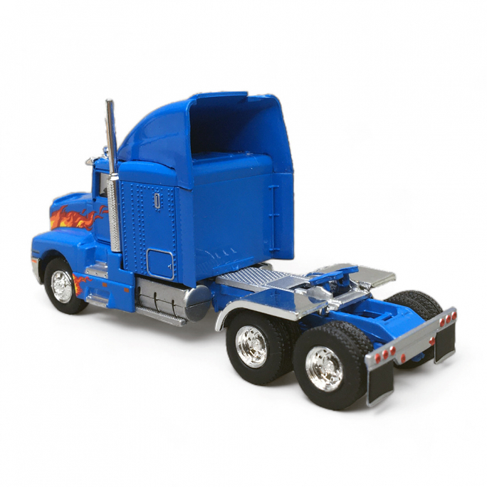 Tracteur Kenworth T 600 Flames - Bleu & coloré - Brekina 85934 - 1/87