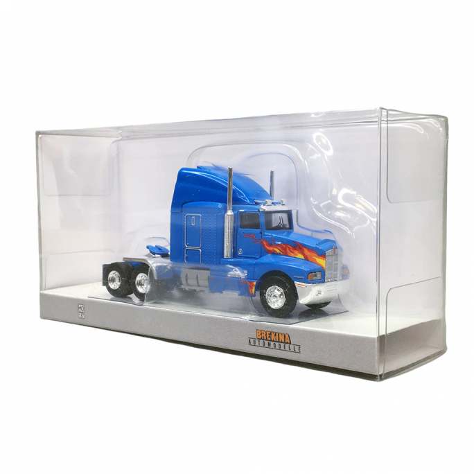 Tracteur Kenworth T 600 Flames - Bleu & coloré - Brekina 85934 - 1/87