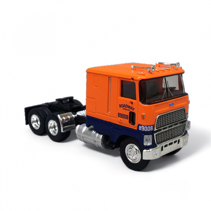 Camion, tracteur Ford CLT 9000 Roadway, Orange - Brekina 85858 - HO 1/87