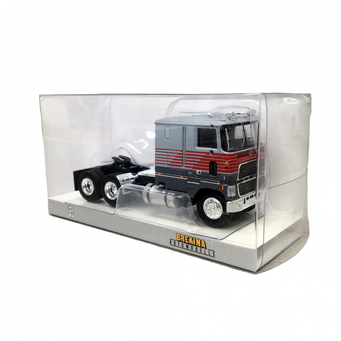 Camion, tracteur Ford CLT 9000, Gris, Gris foncé & Rouge - Brekina 85856 - HO 1/87