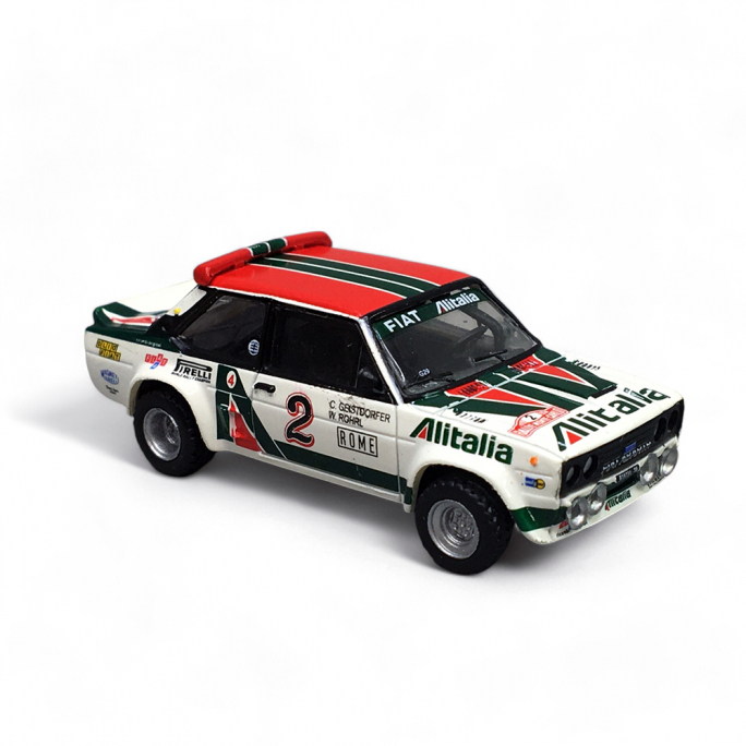 Fiat 131 Abarth, Alitalia N°2 Röhrl Monte Carlo 1978, Blanc - Brekina 22652 - HO 1/87