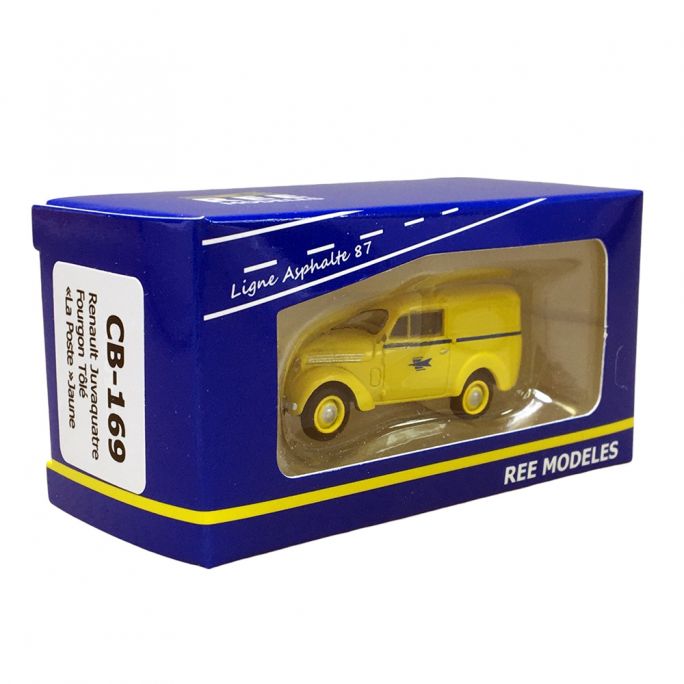 REE MODELES - Renault Juvaquatre Fourgon Tôlé "La Poste", Jaune - CB-169 - HO 1/87