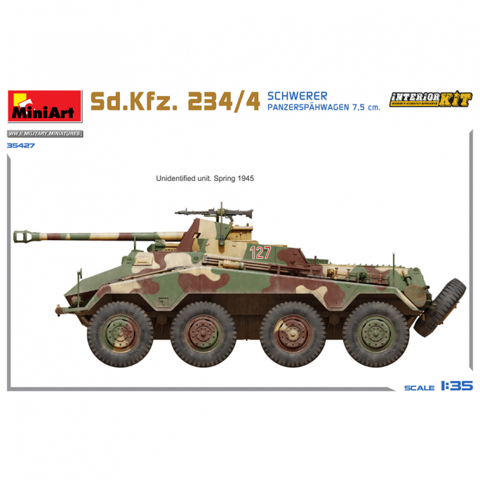 Sd.Kfz. 234/4 Schwerer Panzerpâhwagen 7,5 cm. Kit Intérieur, WW II Military Miniatures Series - MINIART 35427 - 1/35