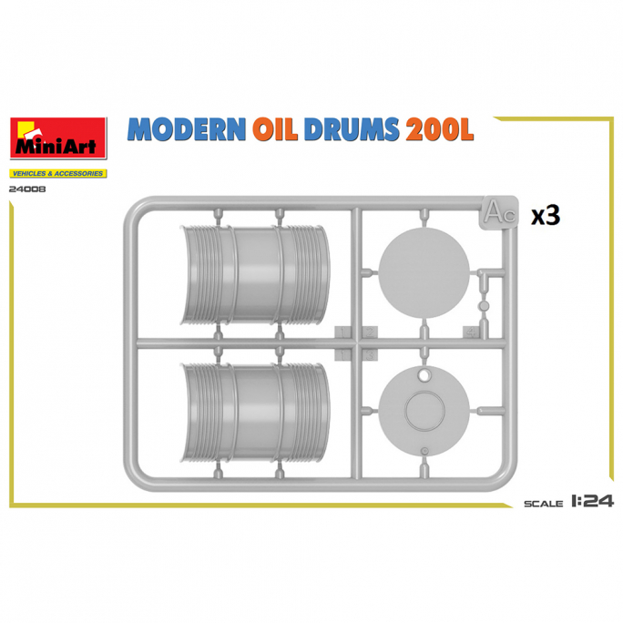 Fûts à huile modernes 200L, Vehicles & Accessories Series - MINIART 24008 - 1/35