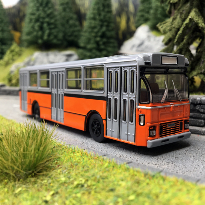 Bus, Fiat 418 AL, Gris & Orange - Brekina 59951 - HO 1/87