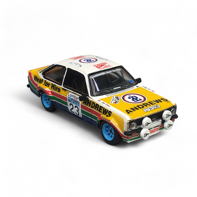 Ford Escort RS 1800 N°6 Rac Lombard, Bleu, Jaune & Blanc - BREKINA 19587 - HO 1/87