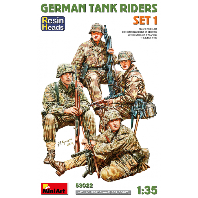 Kit de Conducteurs de char Allemands 1. Têtes en Résine - Série WWII Military Miniatures - MINIART 53022 - 1/35