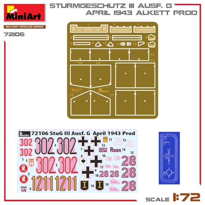 Sturmgeschutz III Ausf.g Avril 1943 Alkett prod. , Military Vehicules Series - MINIART 72106 - 1/35