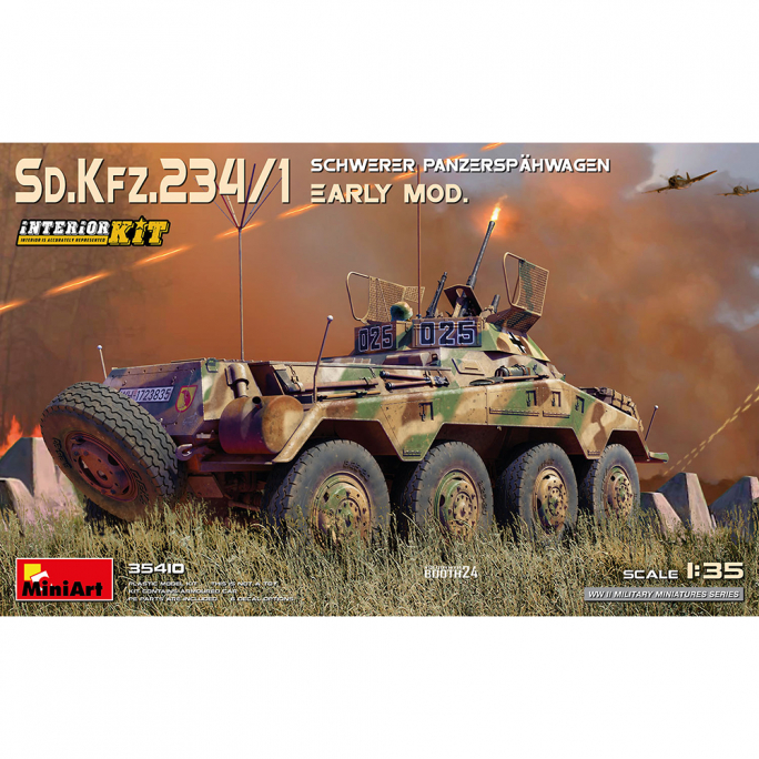 Sd.kfz.234/1 Schwerer Panzerspähwagen, WW II Military Miniatures Series - MINIART 35410 - 1/35