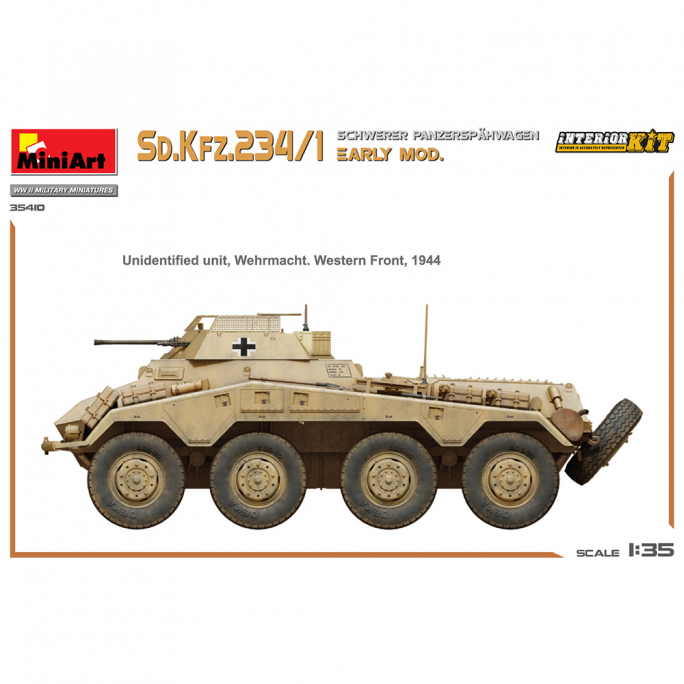 Sd.kfz.234/1 Schwerer Panzerspähwagen, WW II Military Miniatures Series - MINIART 35410 - 1/35