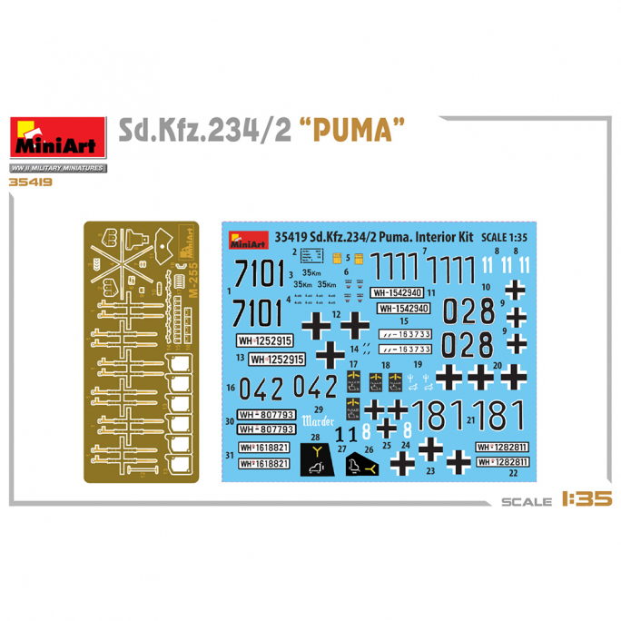 Sd.Kfz. 234/2 Puma. Kit Intérieur - WWII Military Miniatures Series - MINIART 35419 - 1/35