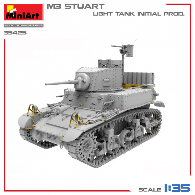 Char Léger M3 Stuart Initiale, WW II Military Miniatures Series - MINIART 35425 - 1/35