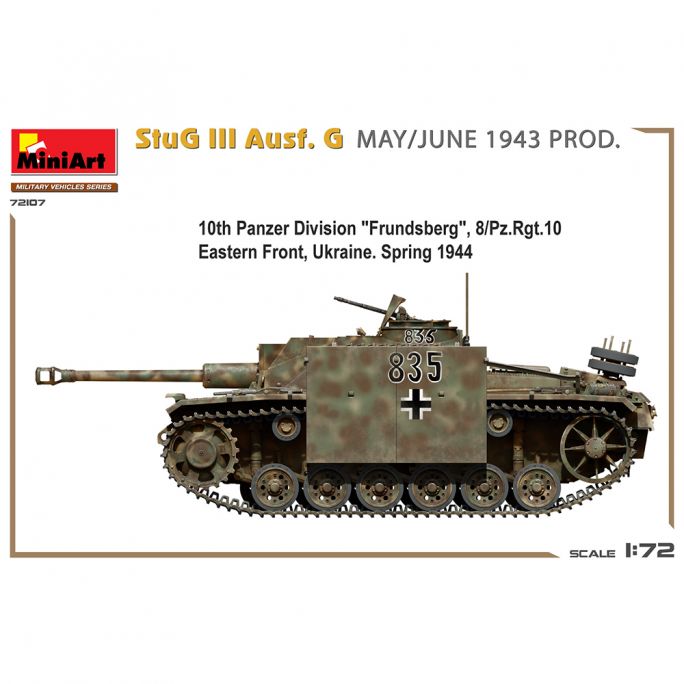 Tank StuG III Ausf. G, Mai - Juin 1943, WWII Military Miniatures Series - MINIART 72107 - 1/72