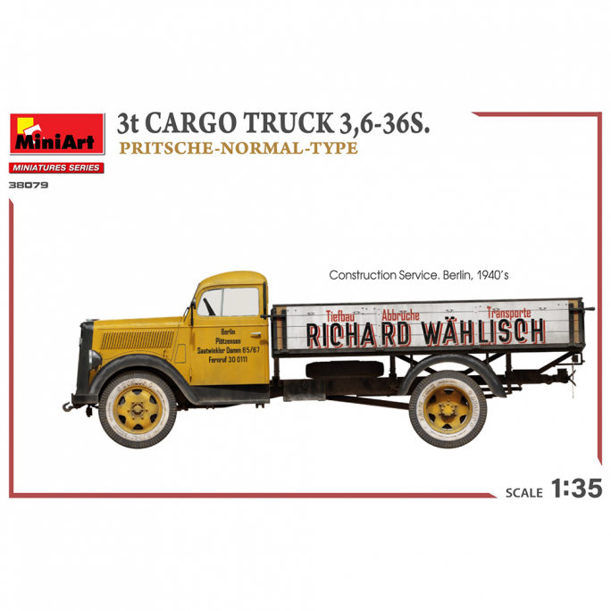 Camion Cargo 3t 3,6-36s. Pritsche Normal Type - Miniatures Series - MINIART 38079 - 1/35