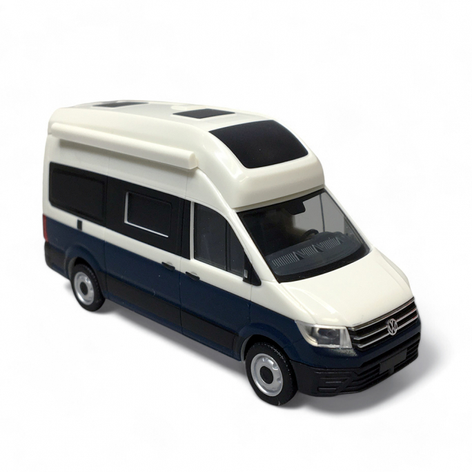 VW Crafter Grand California, blanc bonbon / bleu océan profond, Herpa 096294-002 - HO 1/87