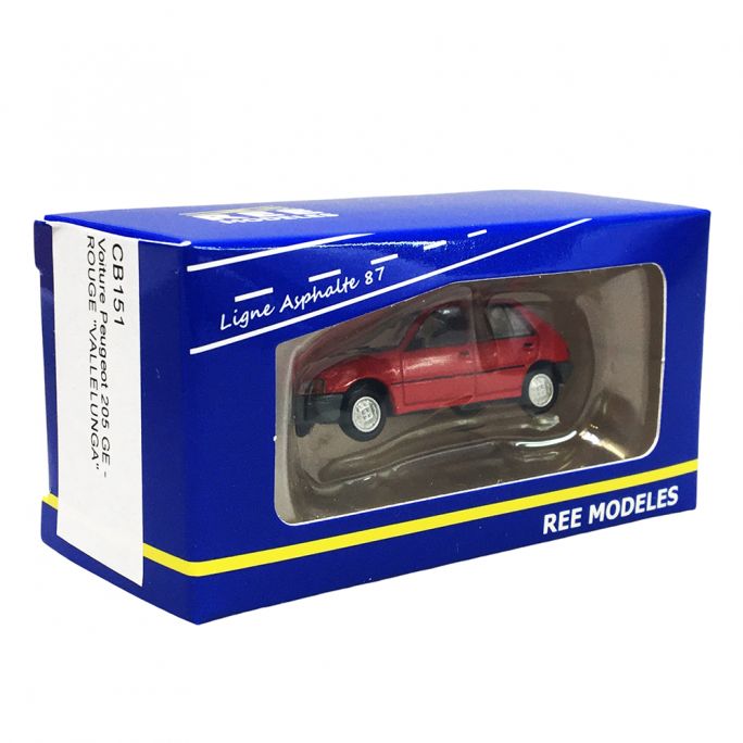 Peugeot 205 GE, Rouge "Vallelunga" - Ree Modeles CB151 - HO 1/87