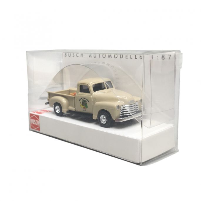 Chevrolet Pick-Up, Fruit Company avec charge de fruits, Marron crème - BUSCH 48245 - HO 1/87