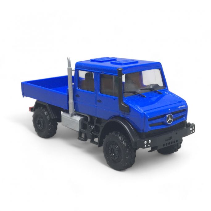 Mercedes-Benz Unimog U 5023 / double cabine, Bleu - Busch 51082 - HO 1/87