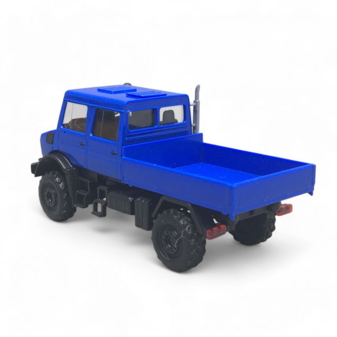 Mercedes-Benz Unimog U 5023 / double cabine, Bleu - Busch 51082 - HO 1/87