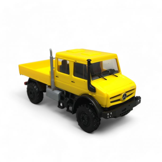 Mercedes-Benz Unimog U 5023 / double cabine, Jaune - Busch 51080 - HO 1/87