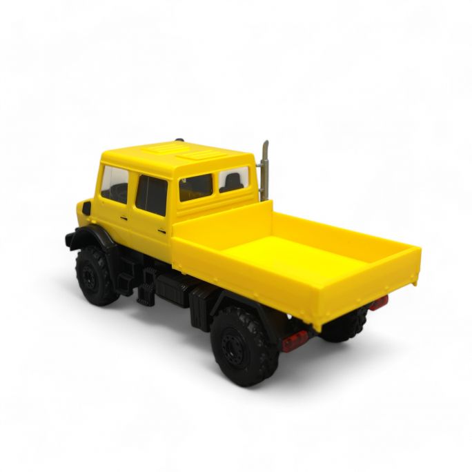 Mercedes-Benz Unimog U 5023 / double cabine, Jaune - Busch 51080 - HO 1/87